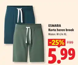Lidl Esmara korte heren broek aanbieding