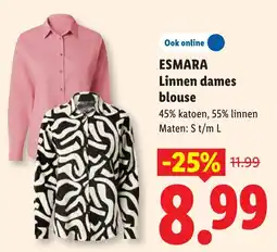 Lidl Esmara linnen dames blouse aanbieding
