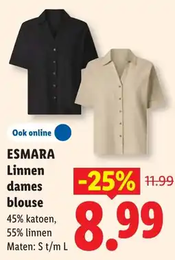 Lidl Esmara linnen dames blouse aanbieding