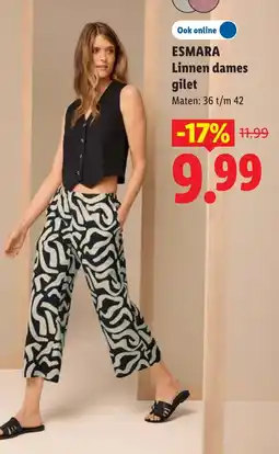 Lidl Esmara linnen dames gilet aanbieding