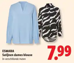 Lidl Esmara satijn dames blouse aanbieding
