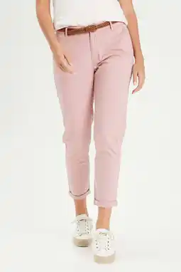 Wehkamp Cache Cache cropped regular fit chino lichtroze aanbieding