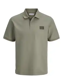 Wehkamp JACK & JONES regular polo met textuur groen aanbieding