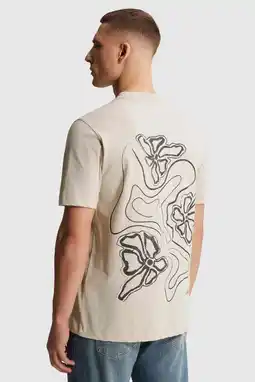 Wehkamp Cast Iron regular fit T-shirt met backprint - ecru aanbieding