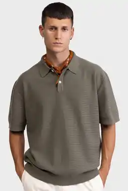 Wehkamp Redefined Rebel relaxed polo gebreid groen aanbieding