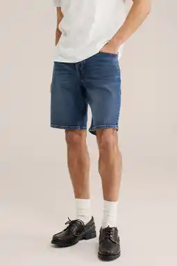 Wehkamp WE Fashion Blue Ridge regular denim short donkerblauw aanbieding