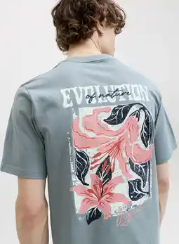 Wehkamp JACK & JONES ORIGINALS regular T-shirt met backprint grijsgroen aanbieding