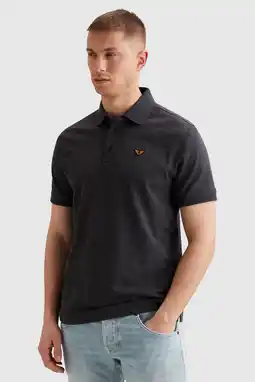 Wehkamp PME Legend regular polo met ingebreid patroon zwart aanbieding