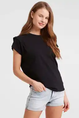 Wehkamp Anytime T-shirt met schouder detail zwart aanbieding