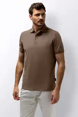 Wehkamp State of Art regular polo bruin aanbieding
