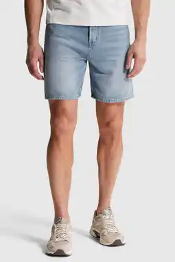 Wehkamp Cast Iron relaxed short light blue denim aanbieding