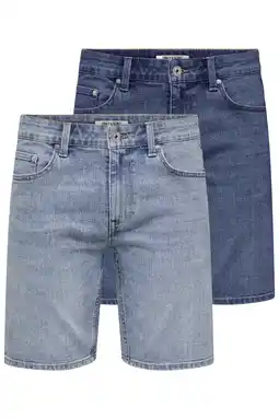Wehkamp ONLY & SONS ONSWEFT regular short medium blue denim - (set van2) aanbieding