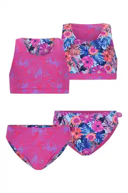 Wehkamp Just Beach reversible crop bikini Inside Out lichtblauw/donkerblauw/roze aanbieding