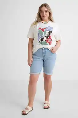 Wehkamp GREAT LOOKS regular fit denim short light blue aanbieding