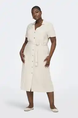 Wehkamp ONLY CARMAKOMA blousejurk beige aanbieding