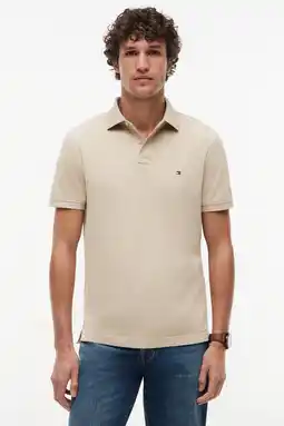 Wehkamp Tommy Hilfiger regular polo beige aanbieding