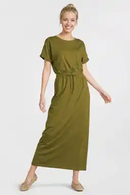 Wehkamp Anytime maxi jurk olijfgroen aanbieding
