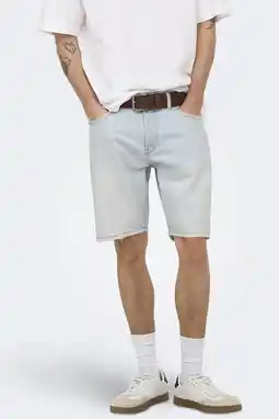 Wehkamp ONLY & SONS straight leg denim short - lichtblauw aanbieding