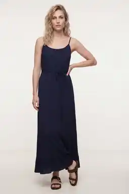 Wehkamp Tramontana viscose zomerjurk met ceintuur - donkerblauw aanbieding