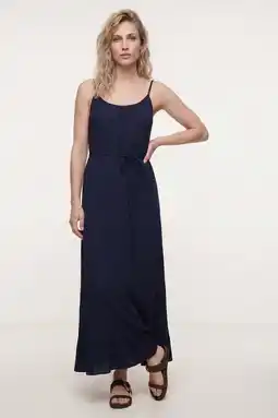 Wehkamp Tramontana viscose zomerjurk met ceintuur - donkerblauw aanbieding