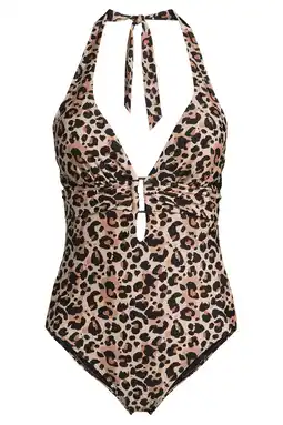 Wehkamp BEACHWAVE corrigerend badpak beige/zwart aanbieding