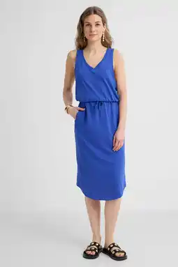 Wehkamp Anytime midi jurk met V-hals felblauw aanbieding