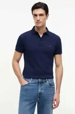 Wehkamp Tommy Hilfiger slim polo donkerblauw aanbieding