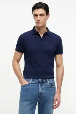 Wehkamp Tommy Hilfiger slim polo donkerblauw aanbieding