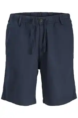 Wehkamp JACK & JONES PANTS STUDIO JPSTJAIDEN relaxed casual short met linnen donkerblauw aanbieding