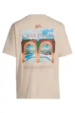 Wehkamp Malelions regular T-shirt met backprint beige aanbieding
