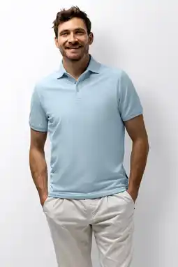 Wehkamp State of Art regular polo lichtblauw aanbieding