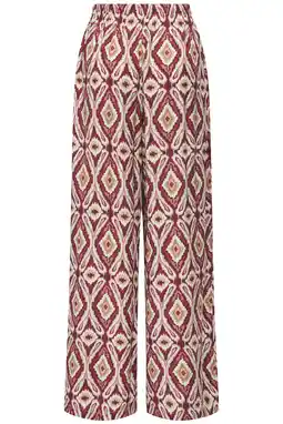 Wehkamp ONLY wide leg broek met print - donkerrood aanbieding