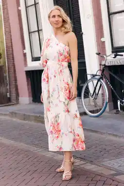Wehkamp Sanny x LOLALIZA x Wehkamp gebloemde maxi jurk ecru aanbieding