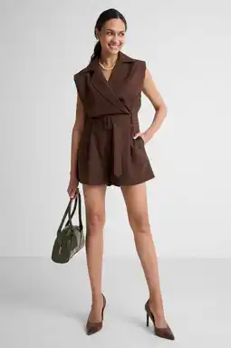 Wehkamp Ruby blazer playsuit donkerbruin aanbieding
