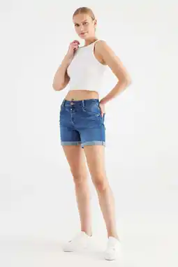 Wehkamp Cup of Joe Denim skinny regularwaist short medium blue denim aanbieding