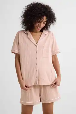 Wehkamp Dreamcovers shortama zalmroze/ecru aanbieding