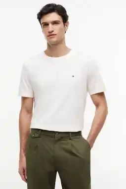 Wehkamp Tommy Hilfiger regular T-shirt ecru aanbieding