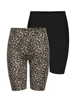 Wehkamp ONLY cycling short ONLLIVE LOVE - zwart/panterprint (set van 2) aanbieding