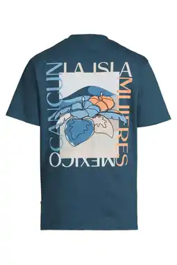 Wehkamp Kultivate regular fit T-shirt met backprint - blauw aanbieding