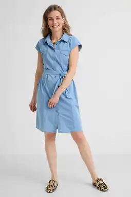 Wehkamp Anytime denim overhemdjurk light blue aanbieding
