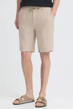 Wehkamp Blend BHMARCO regular casual short met linnen beige aanbieding
