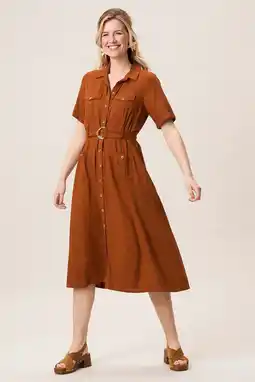 Wehkamp Miss Etam blousejurk met ceintuur - bruin aanbieding