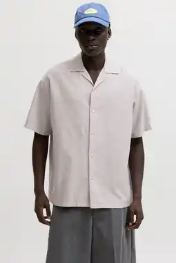 Wehkamp JACK & JONES ESSENTIALS relaxed casual overhemd met linnen beige aanbieding