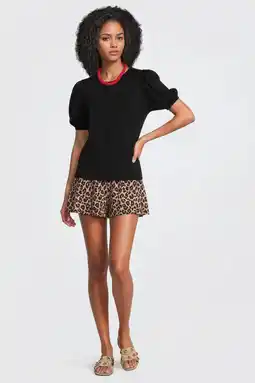 Wehkamp Anytime T-shirt met pofmouwen zwart aanbieding