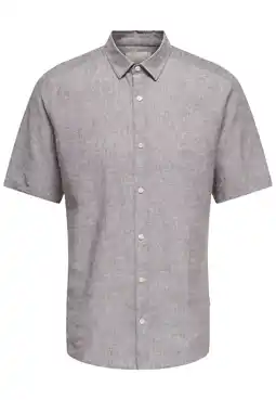 Wehkamp ONLY & SONS slim casual overhemd met linnen aanbieding