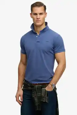 Wehkamp Superdry regular polo blauw aanbieding