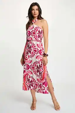 Wehkamp Morgan halterjurk met paisley print ecru aanbieding