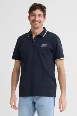 Wehkamp Petrol Industries regular polo donkerblauw aanbieding