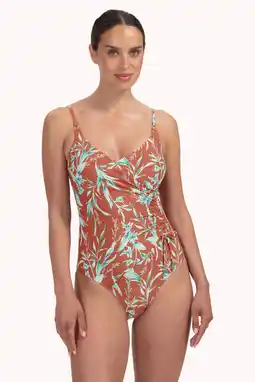 Wehkamp Cyell badpak lichtbruin/mintgroen aanbieding