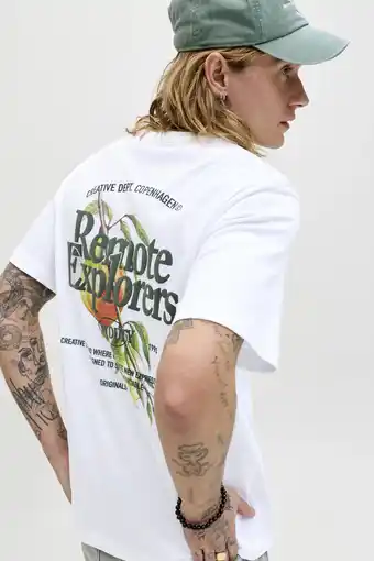 Wehkamp JACK & JONES ORIGINALS relaxed T-shirt met backprint wit aanbieding